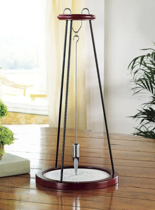Wind & Weather Wood and Metal Desktop Sand-Pattern Pendulum IN6811