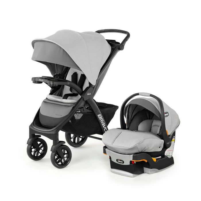 Chicco Bravo LE 3-in-1 Quick-Fold Trio Travel System with Car Seat, Driftwood