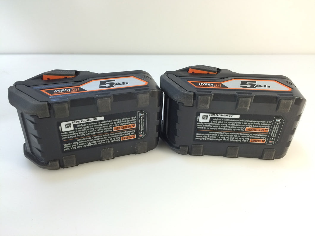 RIDGID AC840089PN 18V Li-Ion 5.0Ah Battery (2-Pack)