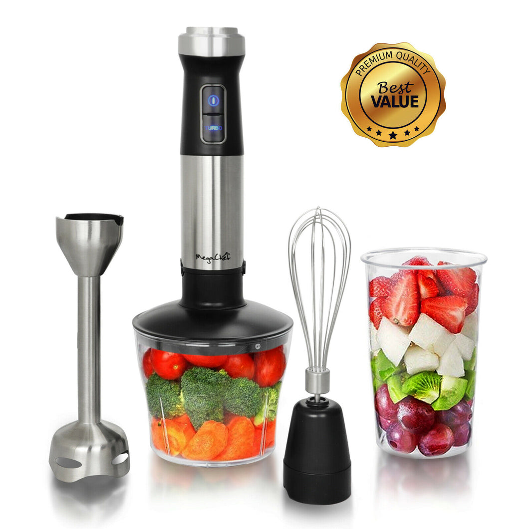 MegaChef 4 in 1 Multipurpose Immersion Hand Blender With Speed Control MC-158C