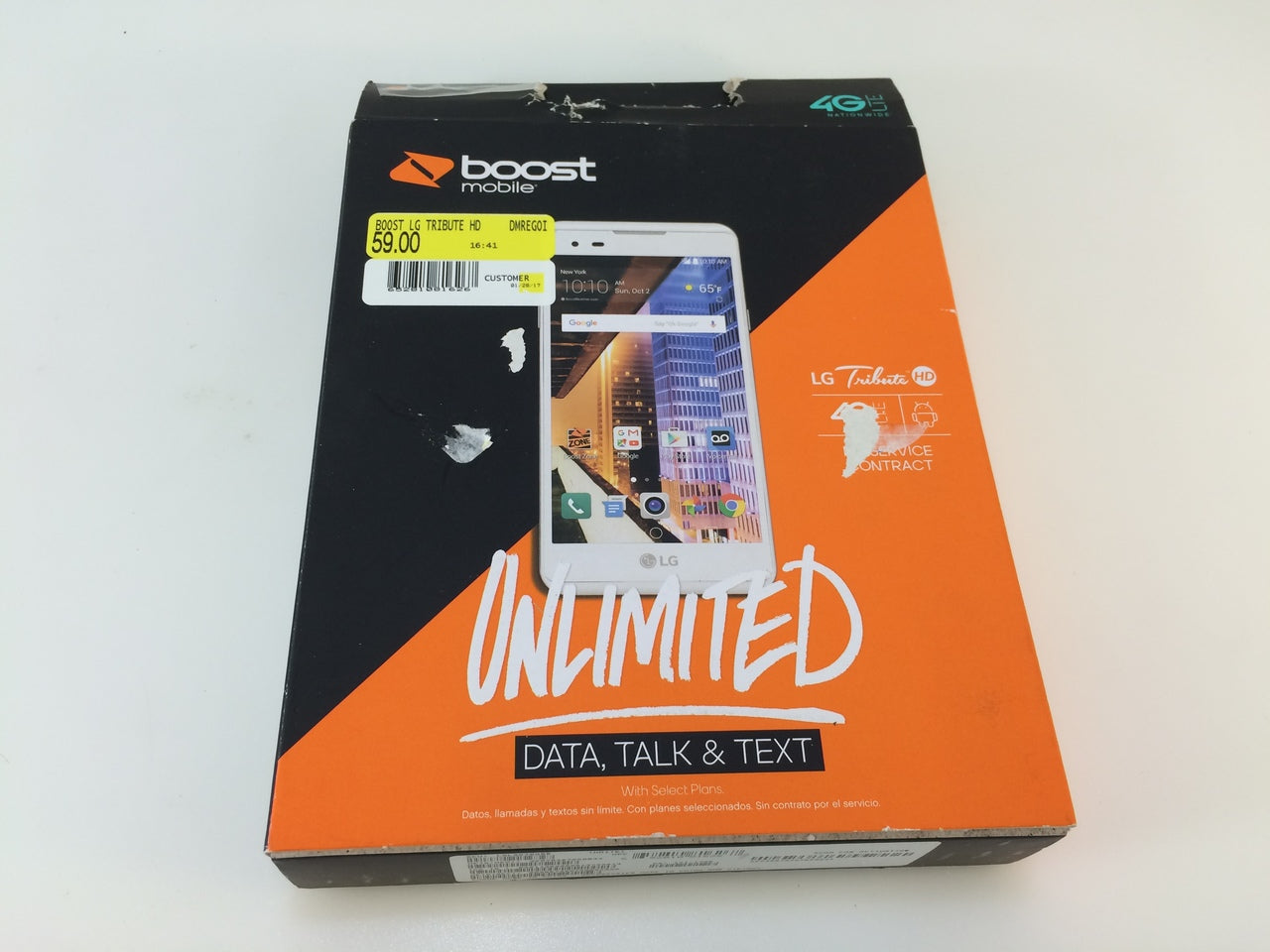 LG Tribute HD LS676 4G LTE 16GB Prepaid Boost Mobile Cell Phone White