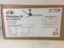 Load image into Gallery viewer, Hampton Bay AC299-BN Florentine IV 56&quot; Brushed Nickel Ceiling Fan 1002544993
