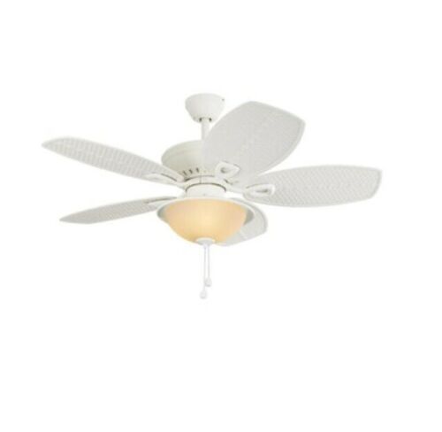 Harbor Breeze Cedar Shoals 44-in White LED Indoor/Outdoor Ceiling Fan 40045