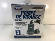 Load image into Gallery viewer, Superior Pump 92572 1/2 HP Submersible Thermoplastic Sump Pump
