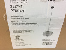 Load image into Gallery viewer, Home Decorators Collection 16794 3-Light Modern Matte Gold Pendant

