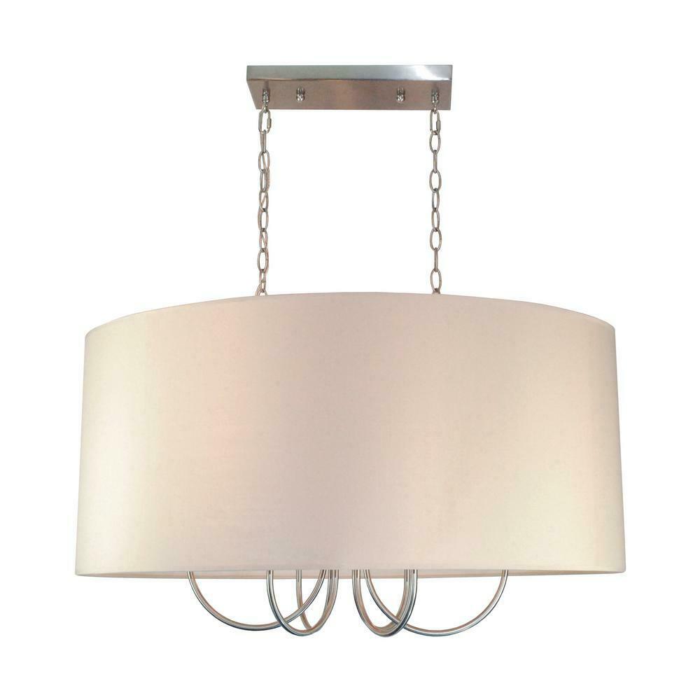 Bel Air Lighting 6-Light Polished Chrome Pendant with Taupe Shade PND-806TP