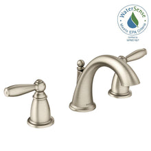 Load image into Gallery viewer, Moen T6620BN Brantford 8&quot; Widespread 2-Handle High-Arc Bathroom Faucet Nickel
