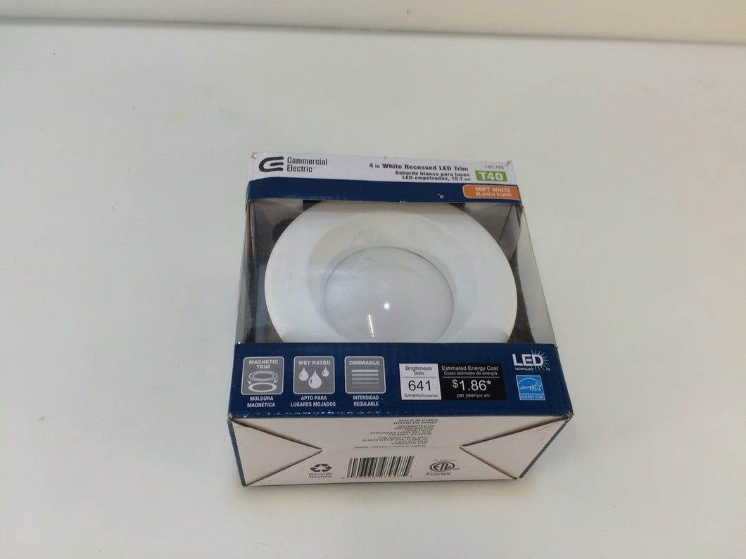Commercial Electric CER4741AWH30 4 in. White LED Recessed Trim 145785