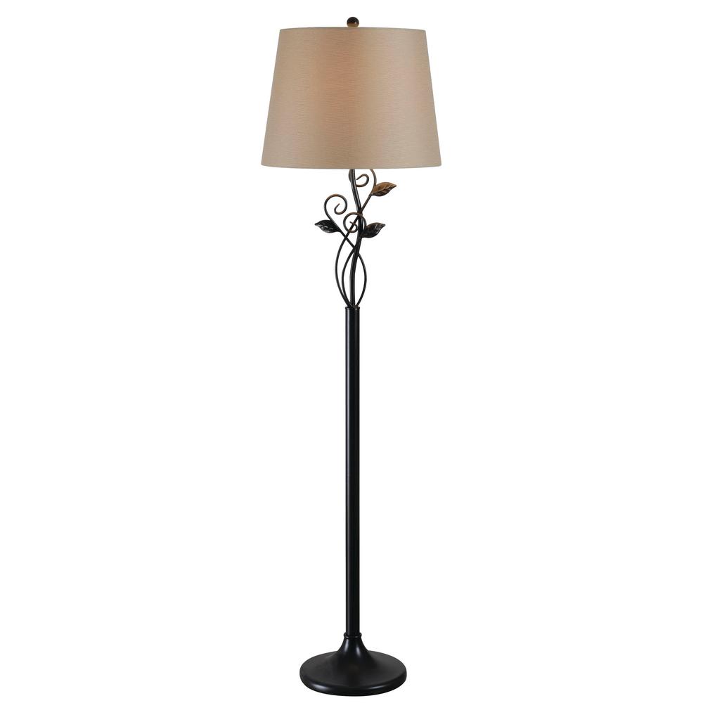 Kenroy Home Arbor 57 in. Bronze Floor Lamp with gold shade 32711ORB