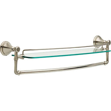 Load image into Gallery viewer, Delta 79711-SS Cassidy 24 in. Glass Bathroom Shelf with Towel Bar in Stainless
