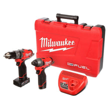 Load image into Gallery viewer, Milwaukee 2597-22 M12 FUEL 12V 1/2&quot; Hammer Drill/Driver and Impact Combo Kit

