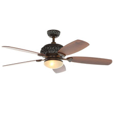 Load image into Gallery viewer, Hampton Bay 34412 52&quot; Indoor Caffe Patina Ceiling Fan with Light Kit &amp; Remote
