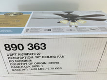 Load image into Gallery viewer, Hampton Bay 68036 36&quot; San Marino Oil Rubbed Bronze Ceiling Fan 890363
