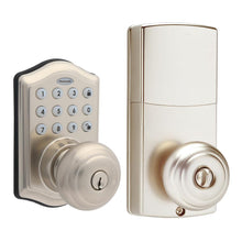 Load image into Gallery viewer, Honeywell Satin Nickel Keypad Electronic Knob Entry Door Lock Alarm 8732301
