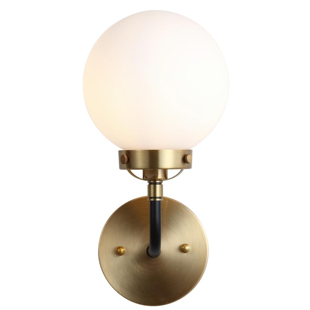 Jonathan Y Caleb 8 in. 1-Light 8 in. Brass Gold/Black Wall Sconce JYL9056B