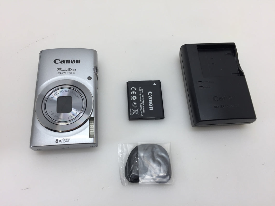 Canon PowerShot ELPH135 16MP 8x Optical Zoome Silver Digital Camera