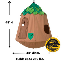 Load image into Gallery viewer, HearthSong Woodland HugglePod HangOut Nylon Hanging Tent LED Leaf Lights 729678
