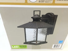 Load image into Gallery viewer, Hampton Bay Lumsden Wall-mount Black LED Motion Sensor Lantern 10000001784
