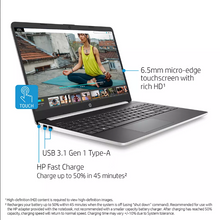 Load image into Gallery viewer, Laptop Hp 15-DY1074NR 15.6&quot; Touchscreen Intel i3-1005G1 8GB 256GB SSD Win10
