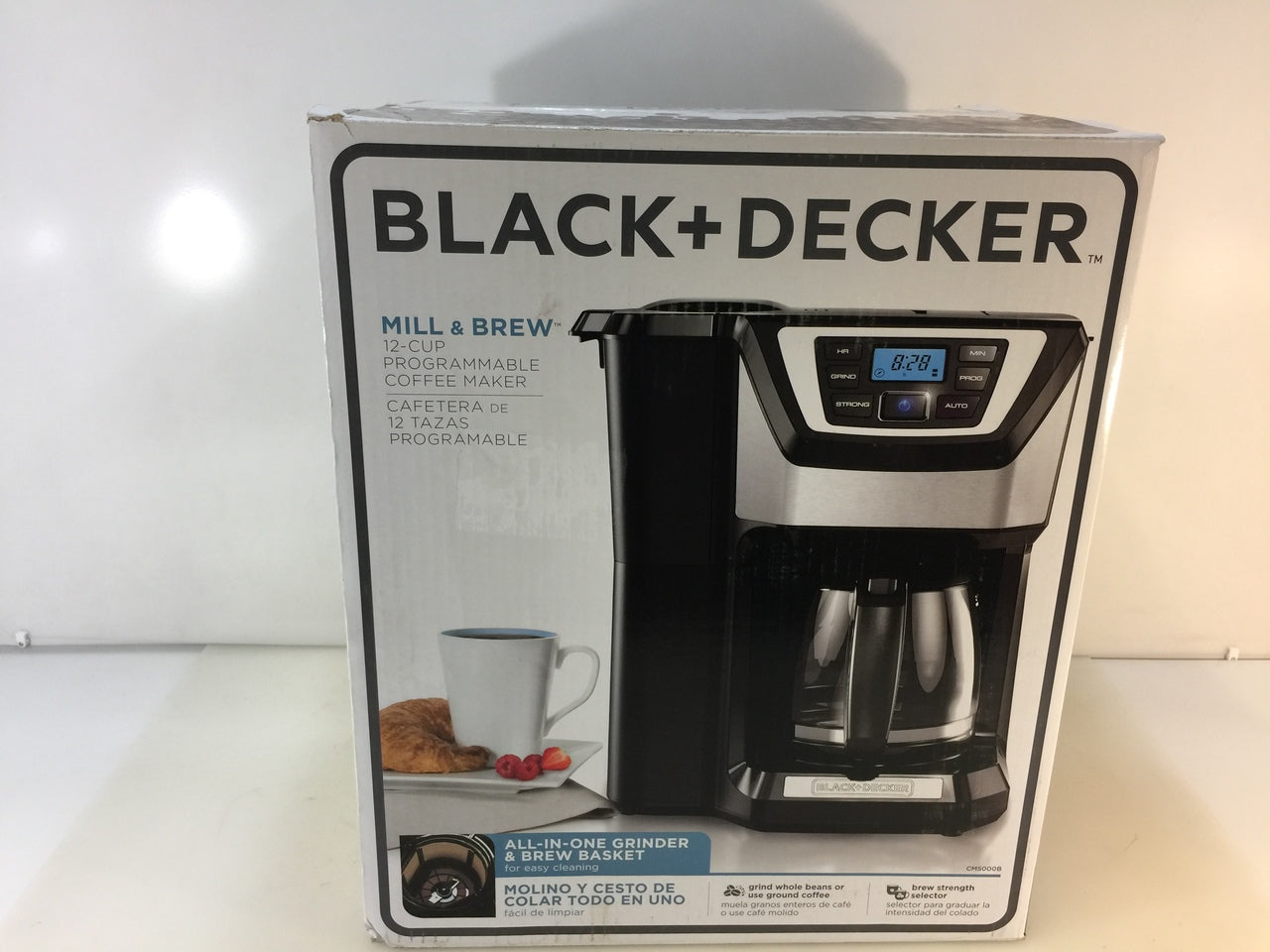 BLACK+DECKER 12-Cup Mill and Brew Coffee Maker, Black, CM5000B 