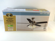 Load image into Gallery viewer, Hampton Bay 51750 Rockport 52&quot; LED Brushed Nickel Ceiling Fan 1001673208
