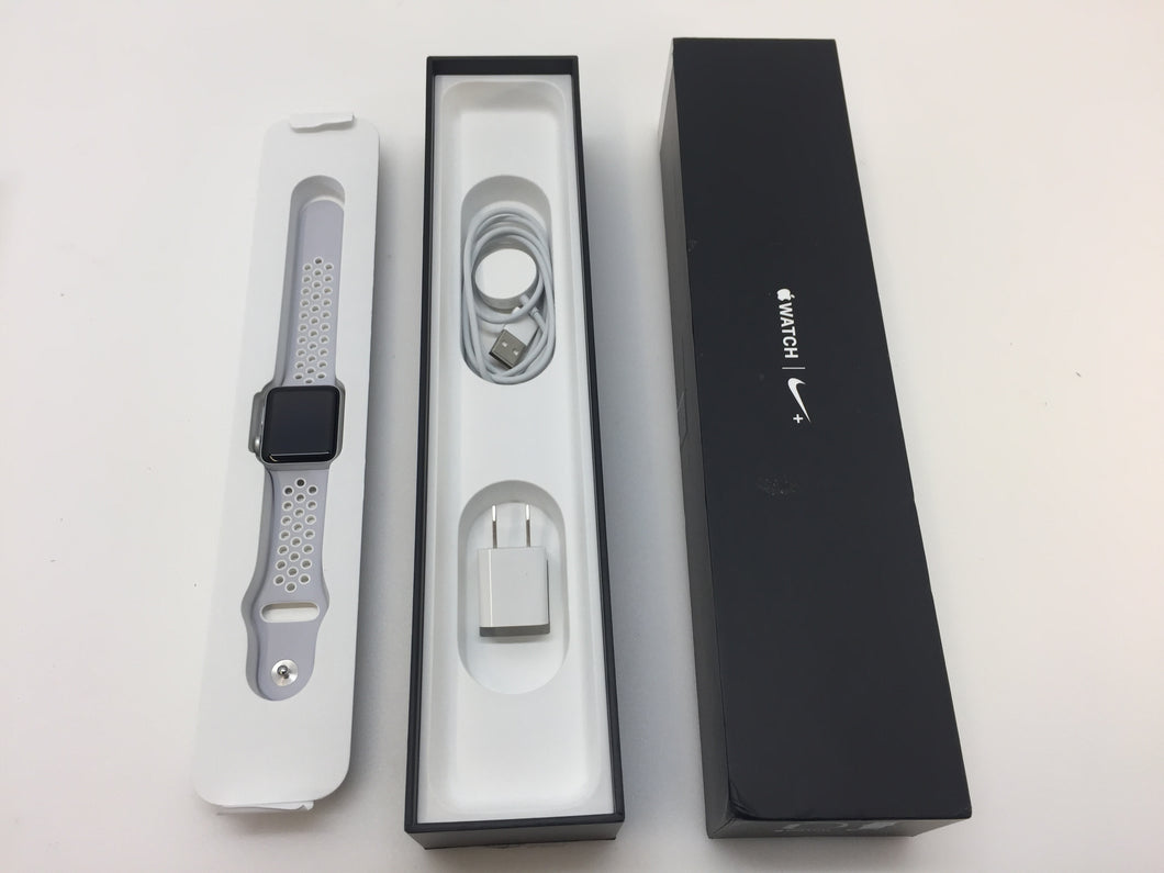 Apple Watch Nike+ MQ172LL/A 38mm Silver Aluminum Pure Platinum White Sport Band