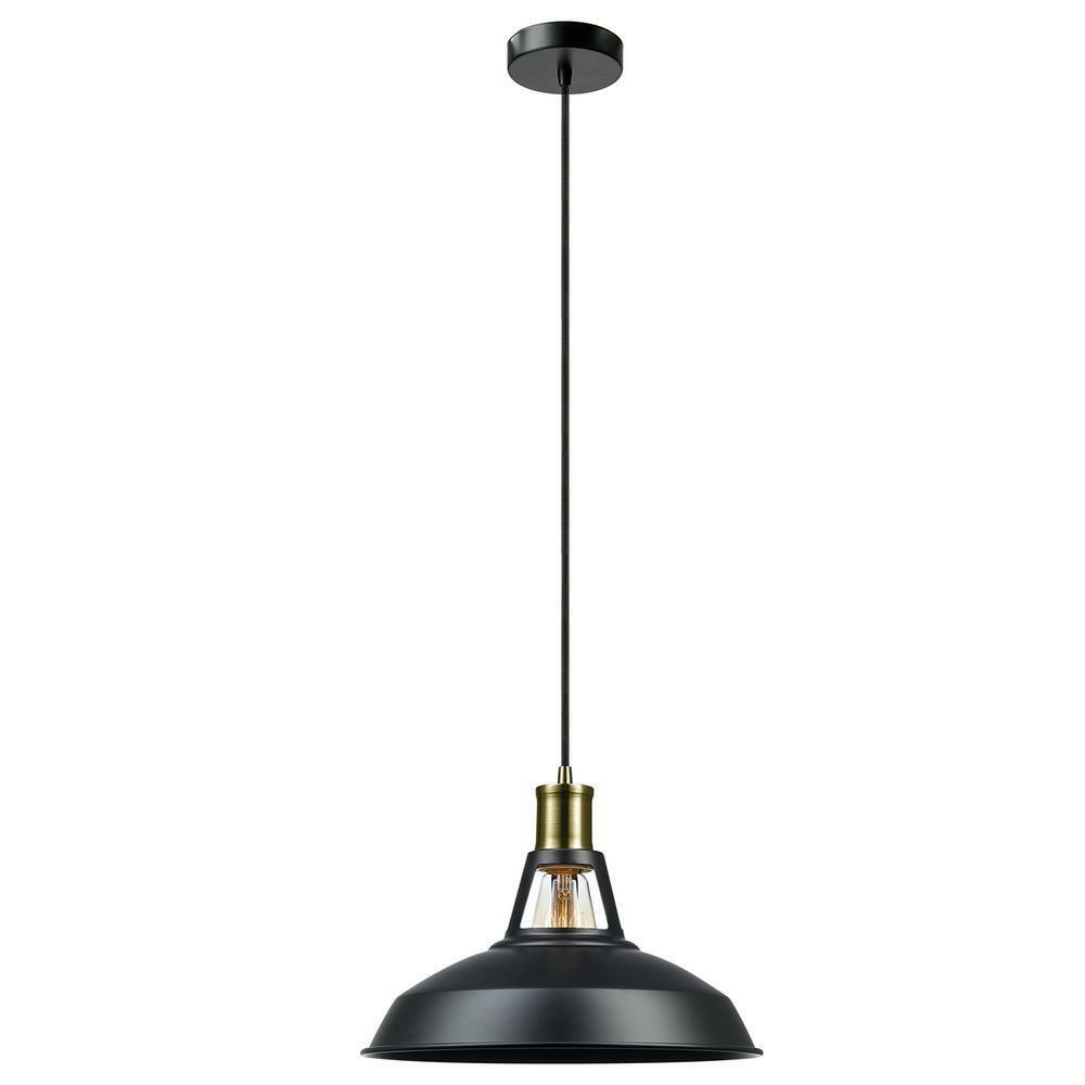 Globe Electric Robin 1-Light Satin Black Pendant 65712