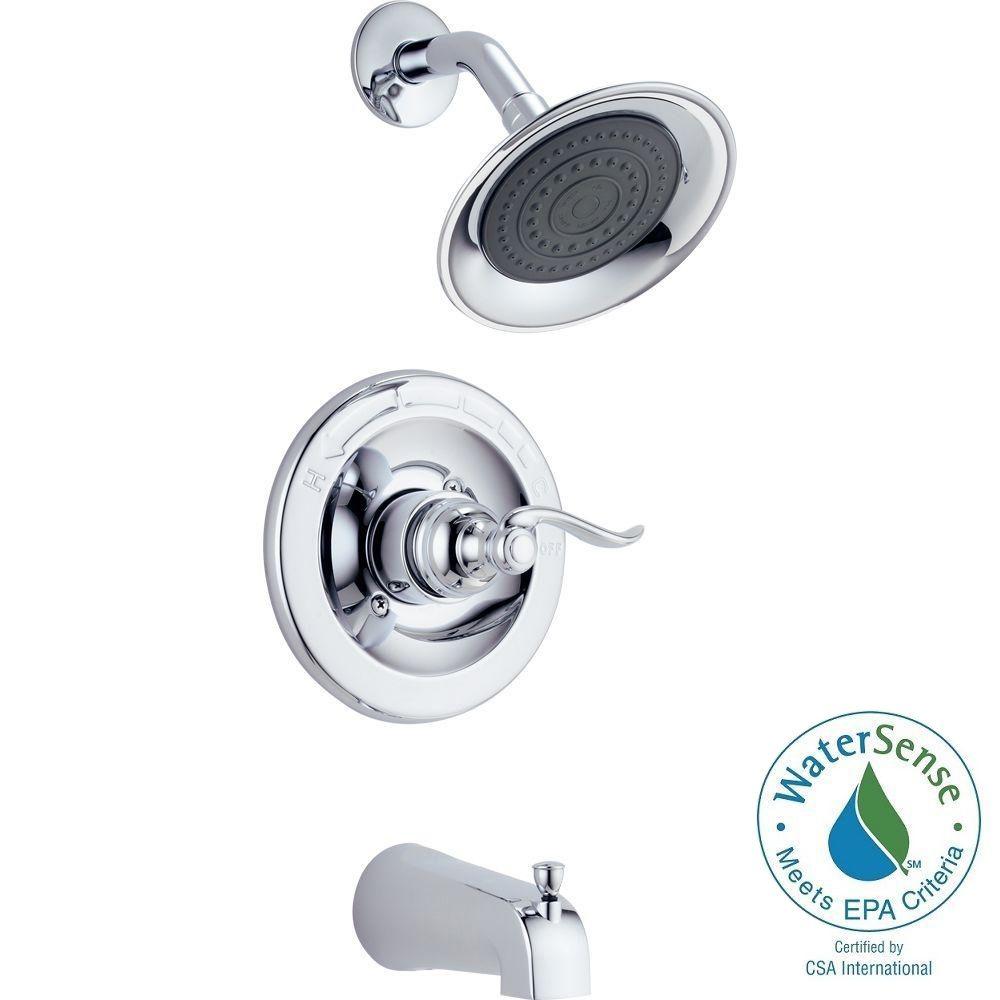 Delta BT14496 Windemere 1-Handle Tub and Shower Faucet Trim Kit in Chrome