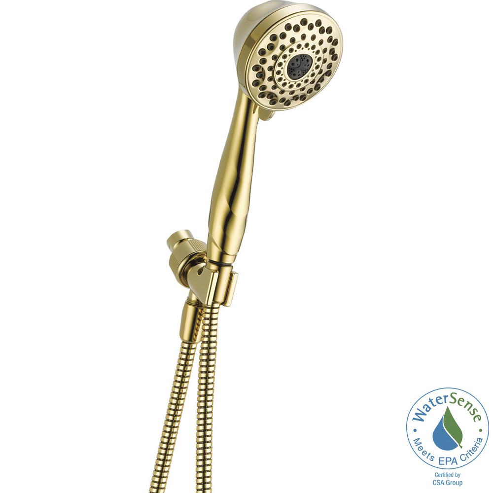 Delta 59346-PB-PK 7-Spray Hand Shower with Pause in Polished Brass