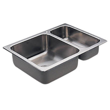Load image into Gallery viewer, MOEN G202721 Drop-in Stainless Steel 25.5&quot; 1-Hole Double Bowl Kitchen Sink
