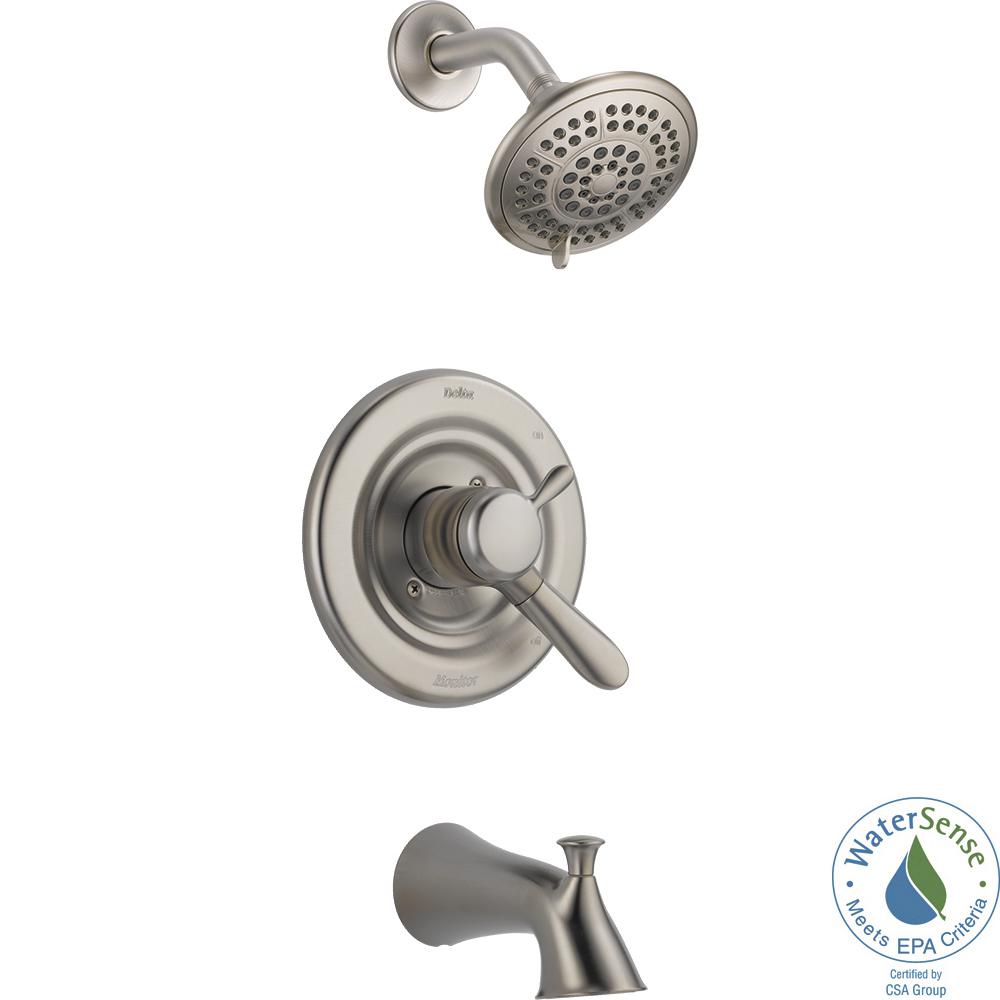 Delta T17438-SS Lahara 1-Handle Tub and Shower Faucet Trim Kit in Stainless