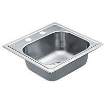 Load image into Gallery viewer, MOEN G2245622 2200 Series Drop-in Stainless Steel 15&quot; 2-Hole 1-Bowl Bar Sink
