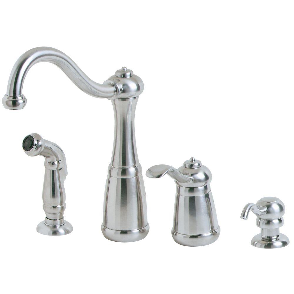 Pfister LG26-4NSS Marielle Spray Kitchen Faucet &Soap Dispenser Stainless Steel