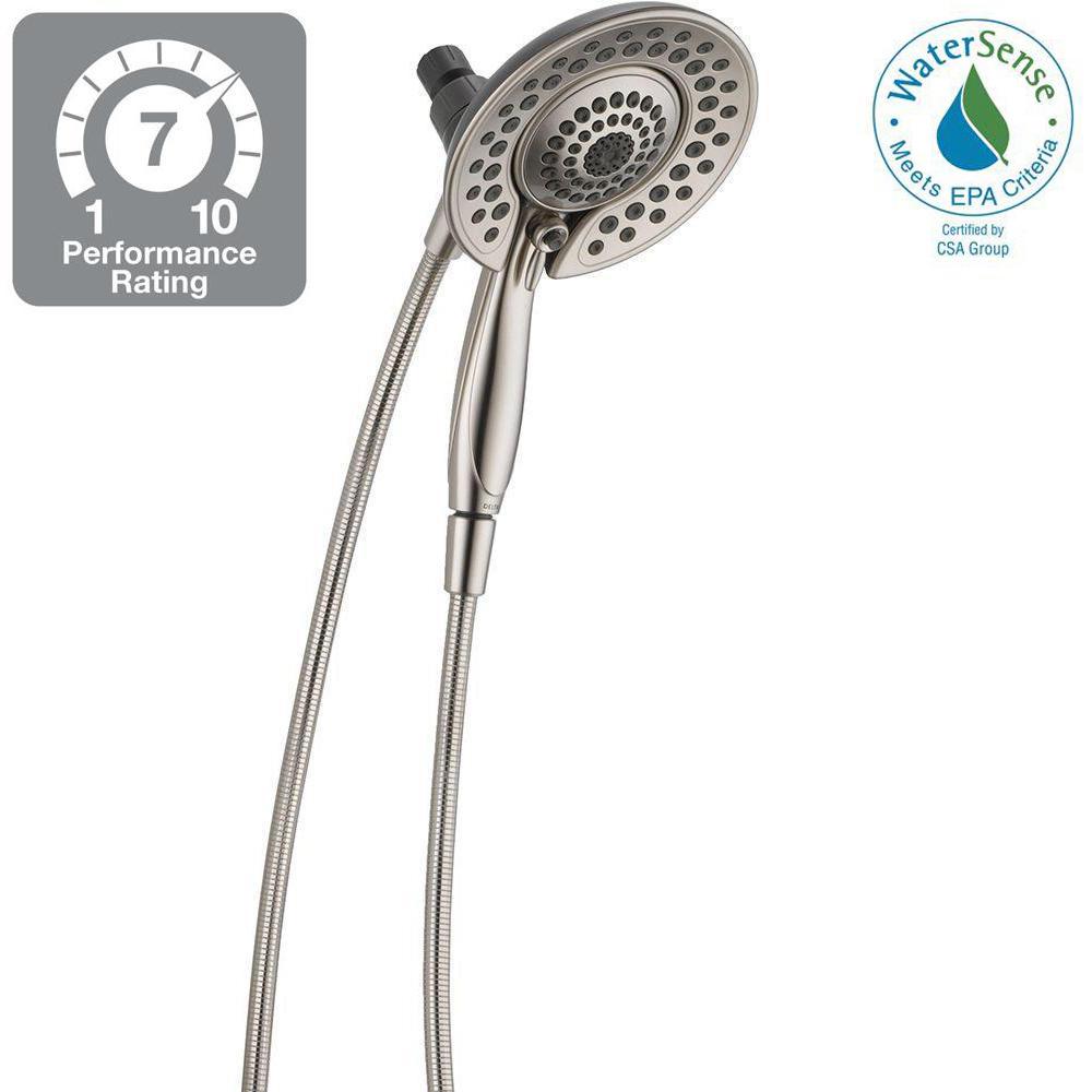 Delta 75583SN In2ition 2-in-1 5-Spray Hand Shower & Shower Head Brushed Nickel