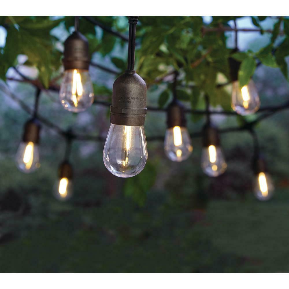 Hampton Bay 12-Light 24 ft. String Light S14 Single Filament LED Bulbs 10366