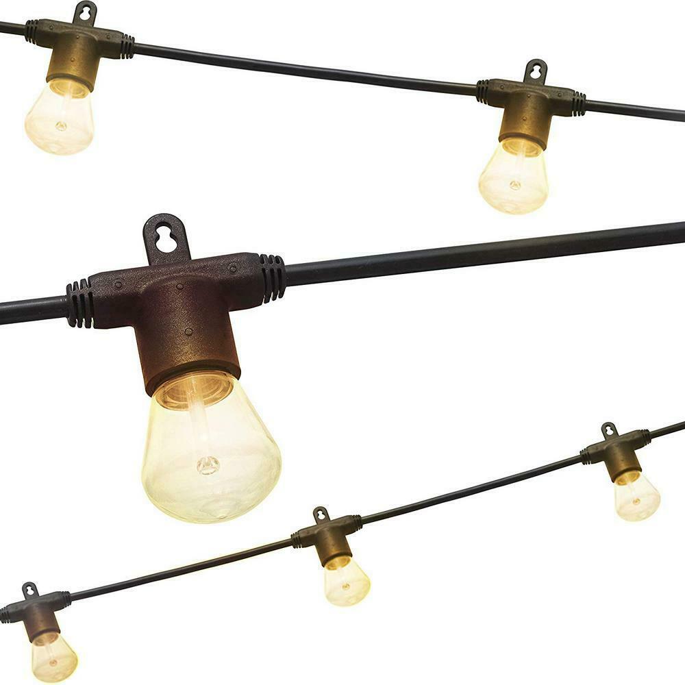 Enbrighten 24 ft. Black Bistro Integrated LED String Light 38356