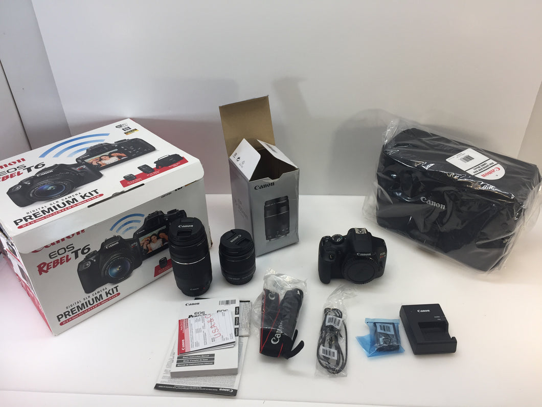 Canon EOS Rebel T6 18.0MP Digital SLR Camera kit 18-55mm Lens And 75-300mm Lens