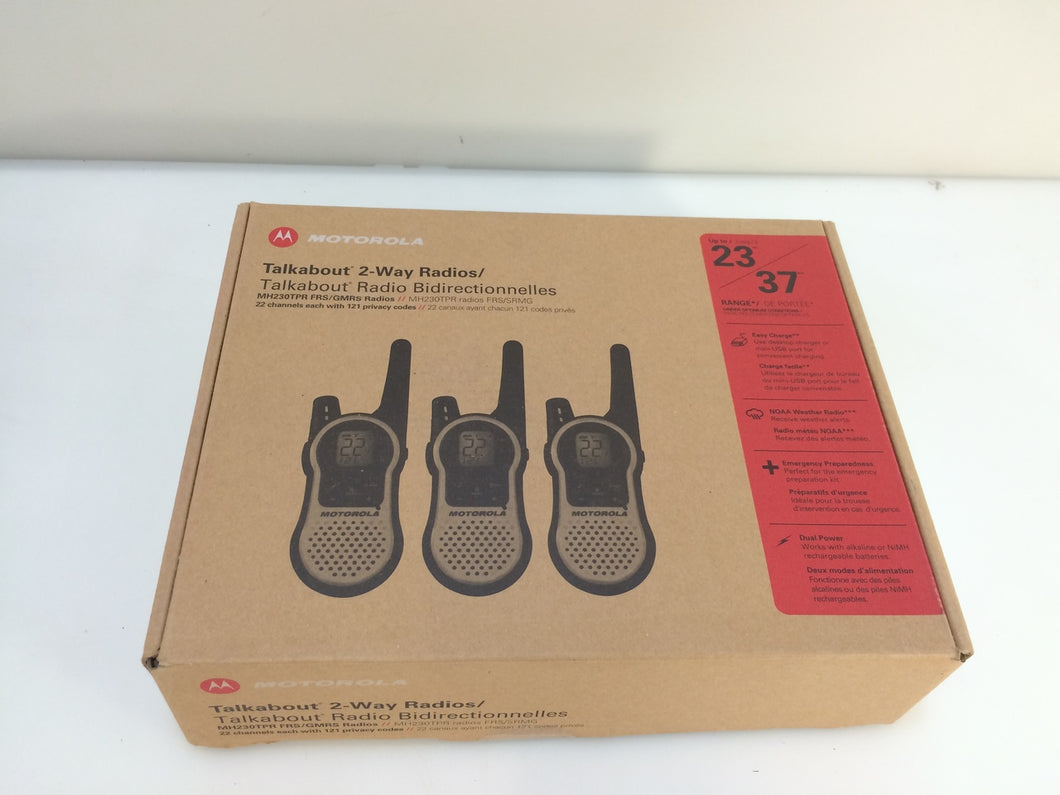 (3-Pack) Motorola MH230TPR Rechargeable Two-Way Radio