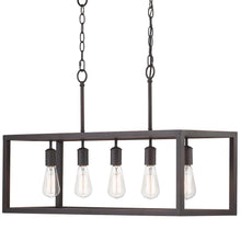 Load image into Gallery viewer, HDC Boswell Quarter 5-Light Distressed Black Island Chandelier 7965HDCDBDI

