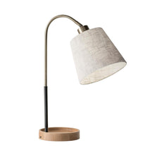 Load image into Gallery viewer, Adesso Jeffrey Black Antique Brass Natural Rubber Wood Table Lamp 3407-21
