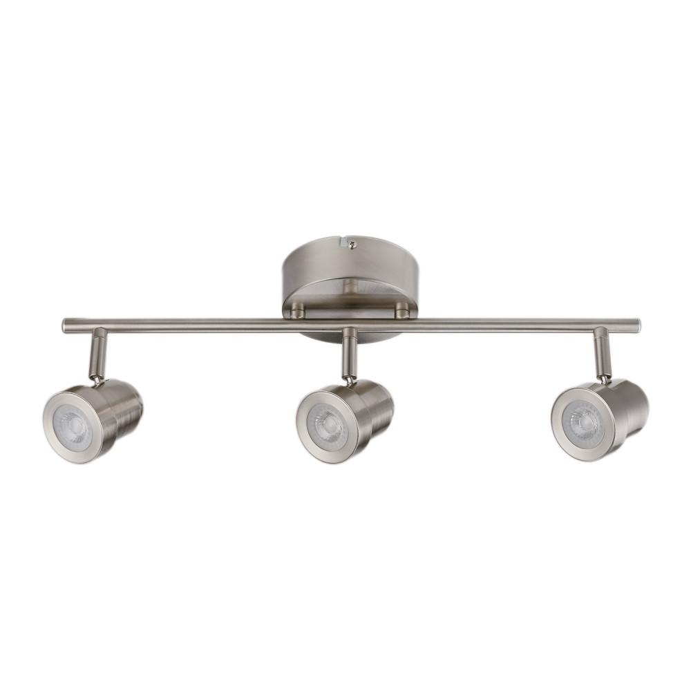 Globe Electric 59020 Hunter 3-Light Brushed Nickel LED Dimmable Track Lighting