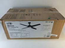 Load image into Gallery viewer, Hampton Bay 14923 Mercer 52 in. Matte Black Ceiling Fan 582400
