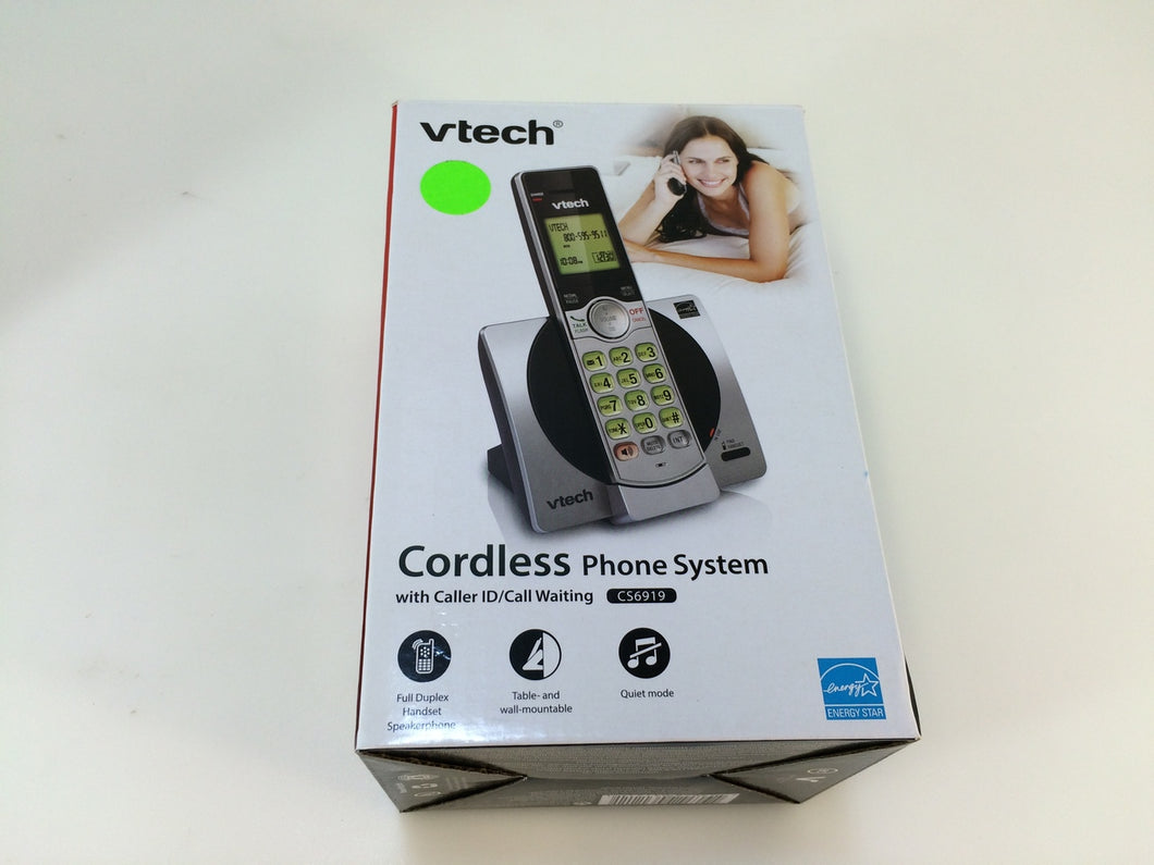 VTech CS6919 Expandable Cordless Phone, Silver Black