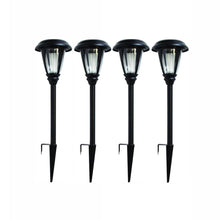 Load image into Gallery viewer, 4-PK Hampton Bay Solar Black LED 3000K 30-Lumens Landscape Path Light 1001817763
