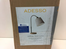 Load image into Gallery viewer, Adesso Jeffrey Black Antique Brass Natural Rubber Wood Table Lamp 3407-21
