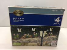 Load image into Gallery viewer, 4-PK Hampton Bay Solar Black LED 3000K 30-Lumens Landscape Path Light 1001817763
