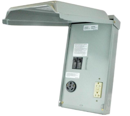 GE RV Panel with 30 Amp RV Receptacle and 20 Amp GFCI Receptacle GE1LU032SS