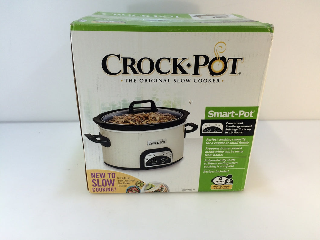 Crock-Pot SCCPVP400 Smart-Pot 4-Quart Digital Slow Cooker, White