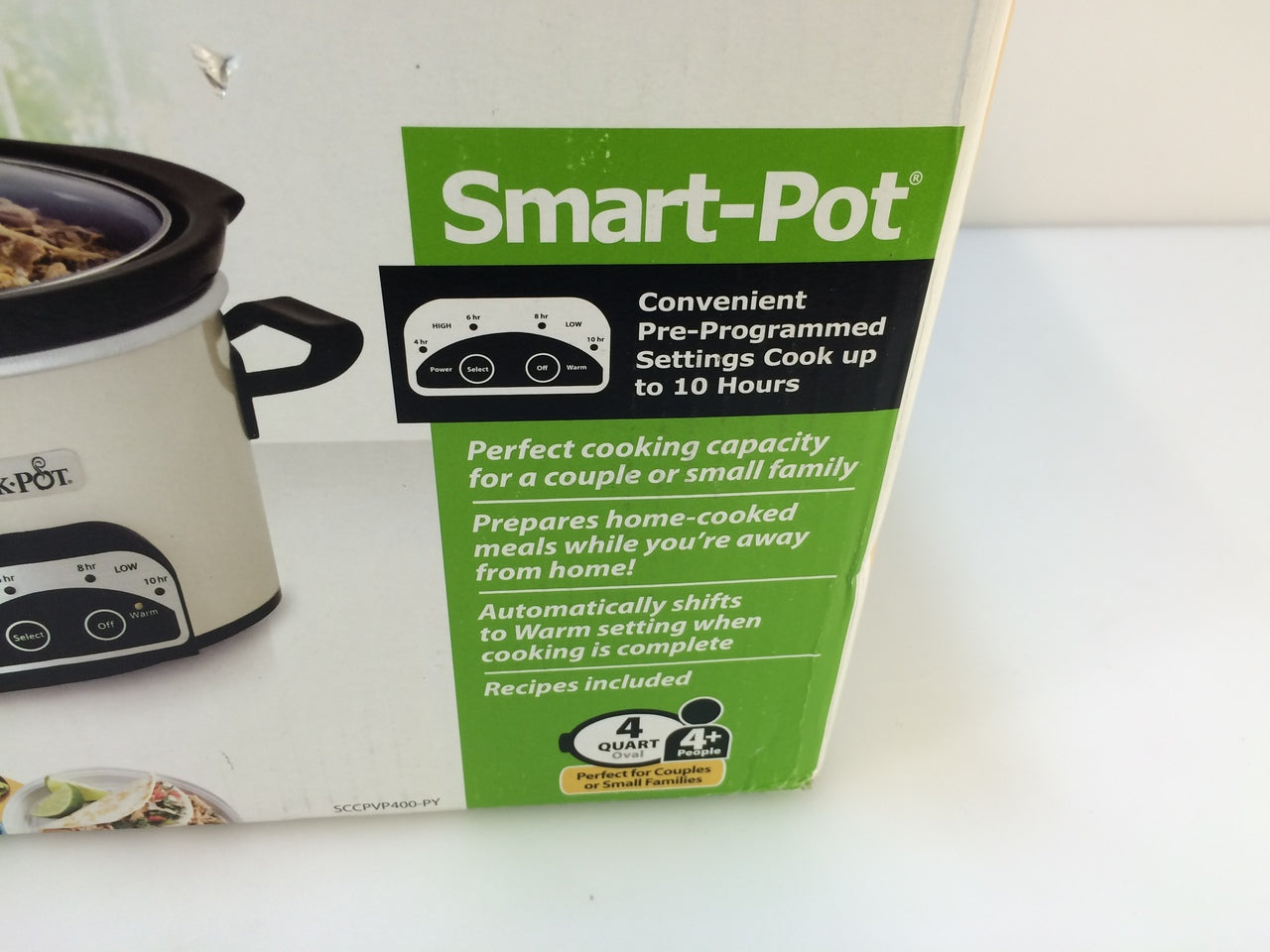 Crock-Pot SCCPVP400 Smart-Pot 4-Quart Digital Slow Cooker, White