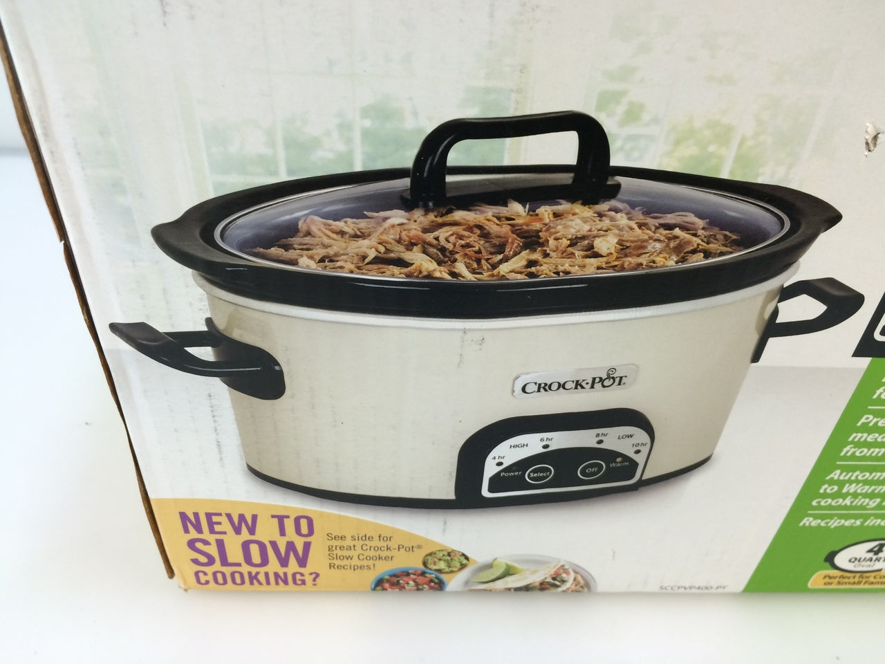 Crock-Pot SCCPVP400 Smart-Pot 4-Quart Digital Slow Cooker, White